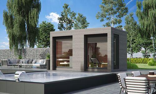 Bauhausstil | Saunakubus | Rhombus | Gartensauna | © 2025 Westerhoff GmbH Deutschland